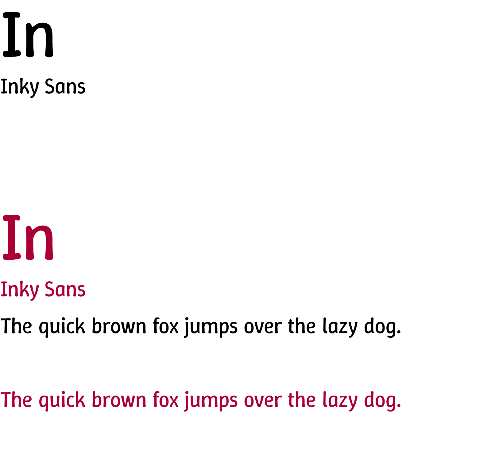 Schriftmuster Inky Sans